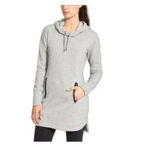 Athleta Cozy Karma Hoodie Dress Gray Pullover Size M | Lounge Athleisure Pockets